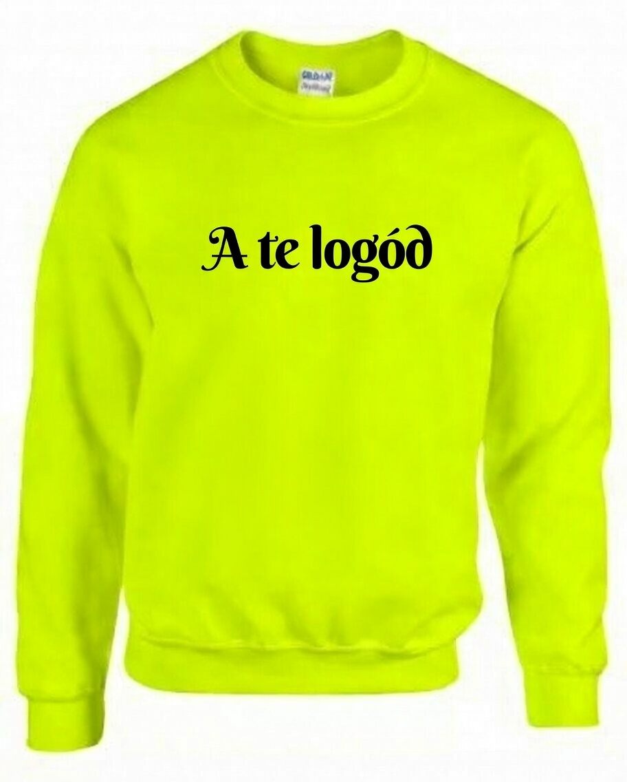 Gildan 18000 Fluo Sárga Pulóver Logózva / Feliratozva